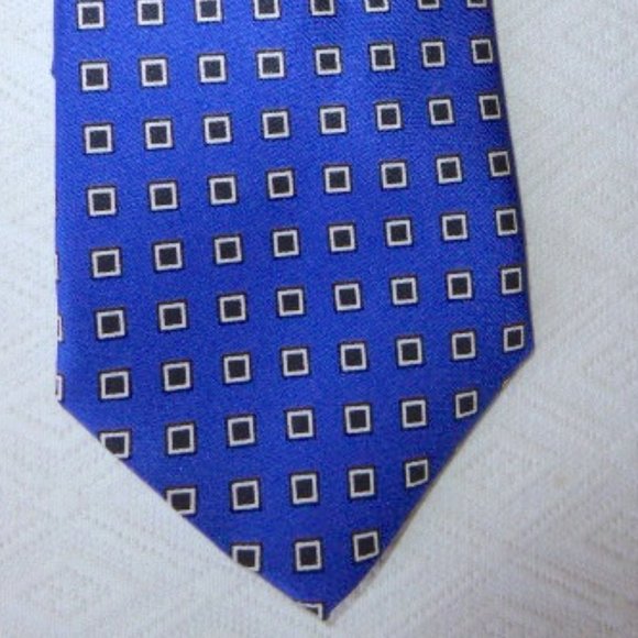 POLO RALPH LAUREN Italy blue black geometric SILK TIE